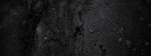 Black wall scary or dark gray rough grainy stone texture background Black concrete for background