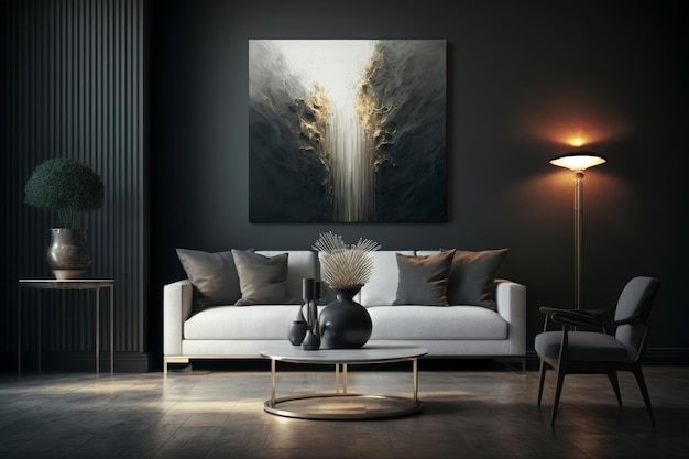 A black wall with a painting on it that says'the word angel'on it