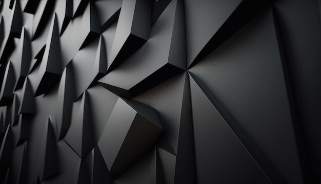 A black wall with a pattern of triangles.