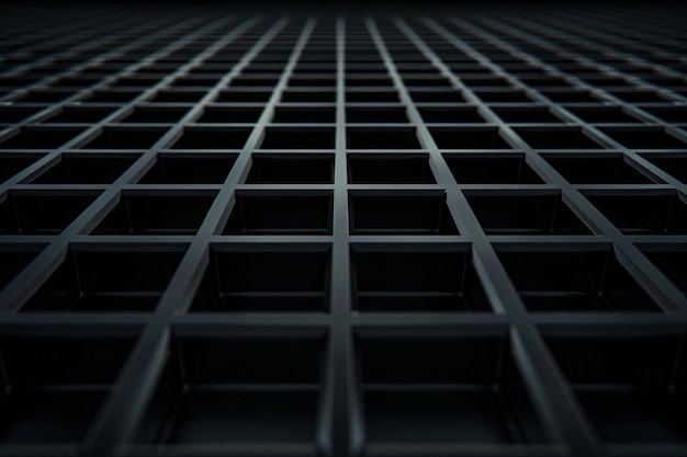 a black wall with a square of metal bars that says quot grate quot