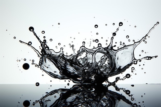 black water liquid splash in sphere professional advertising photography ai generated