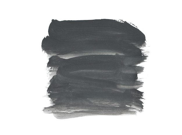 Black Watercolor Abstract painted ink strokes set on watercolor paper