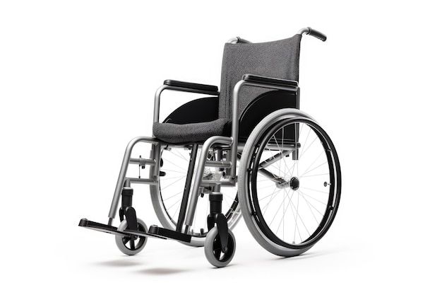 a black wheelchair with a black seat and back