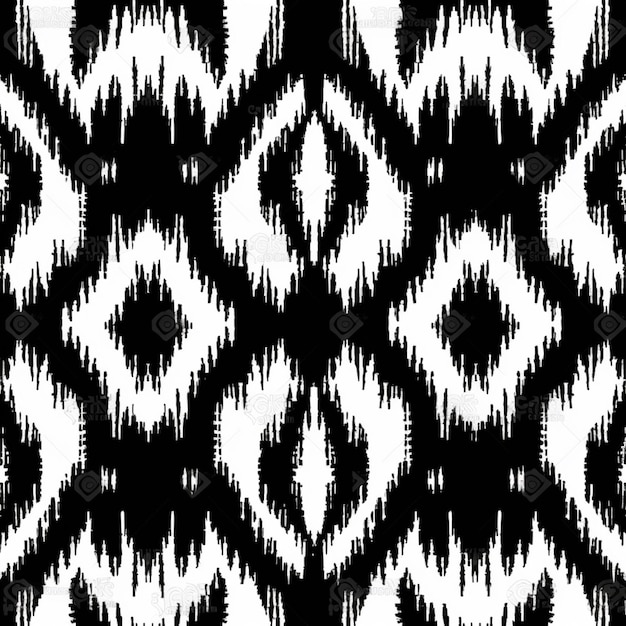 black and white abstract ikbak pattern background generative ai