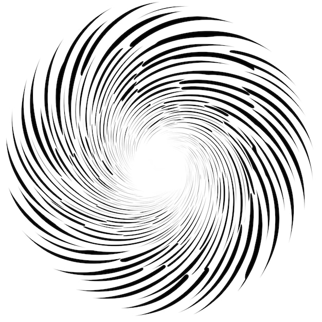 a black and white abstract image of a spiral design with a white background