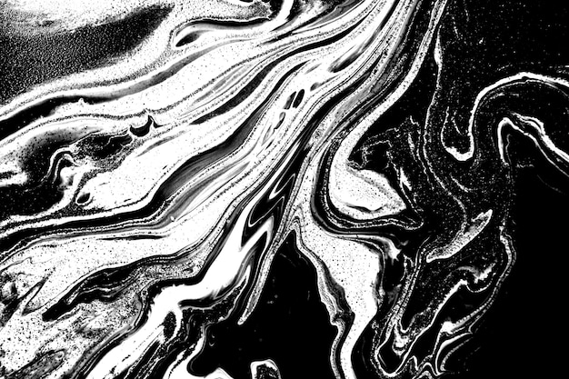 Black and white abstract marble acrylic background