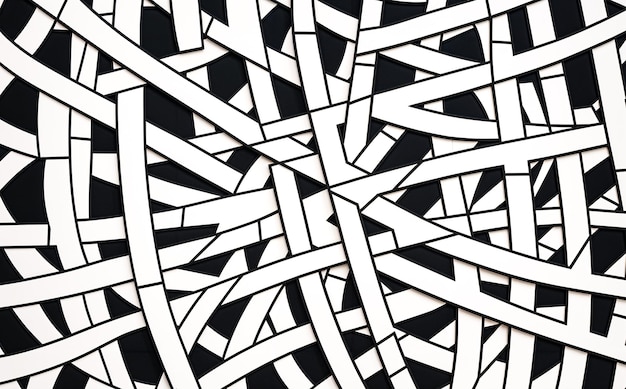 Photo a black and white abstract pattern line