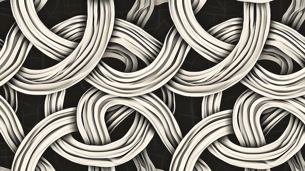 Photo a black and white abstract pattern with curved lines