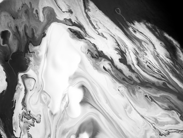 Black and white acrylic paint texture with abstract organic shapes