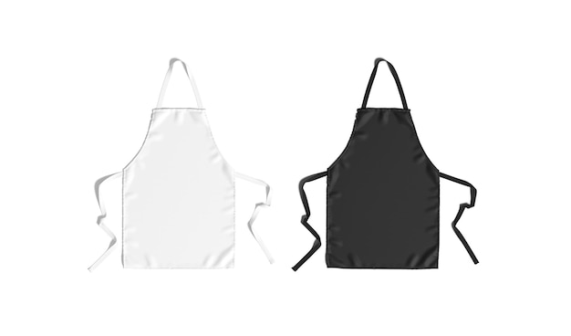 Black and white apron with strap Cooking protection bib Clear profession chief maid skirting