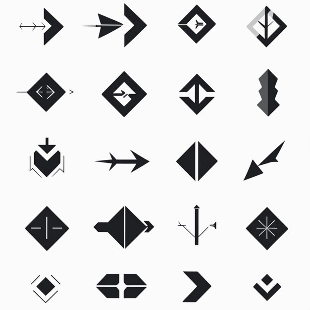 Photo black and white arrow icons