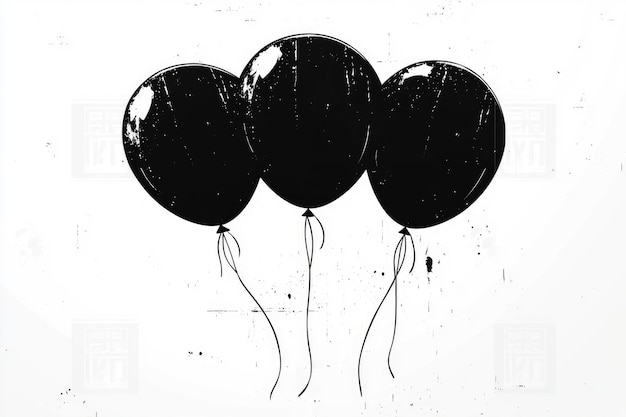 Black and White Balloon Illustration