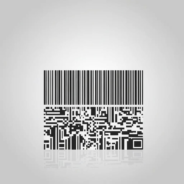 Photo a black and white barcode with a barcode that says barcode