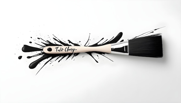 black and white brush with a black and white handle