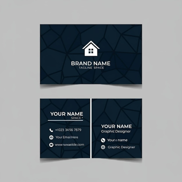 Photo a black and white business card with a black background with a logo for your name