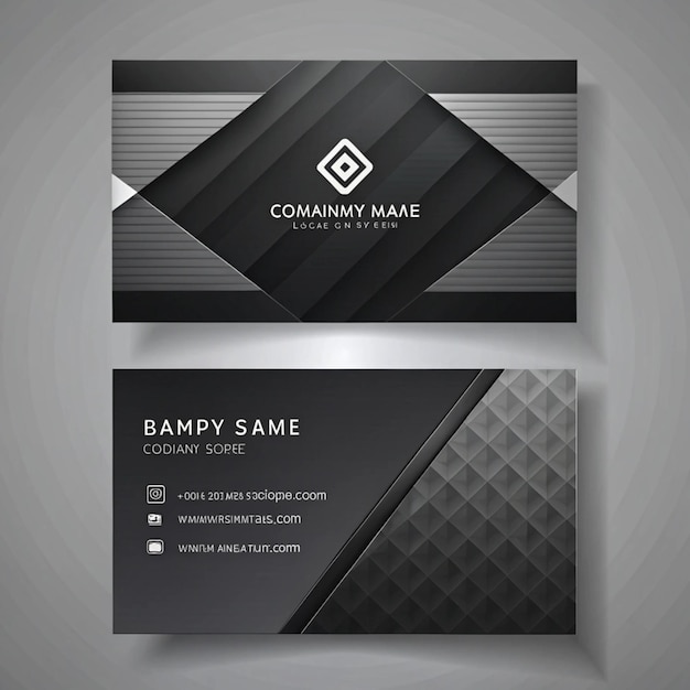 a black and white business card with a black and white logo