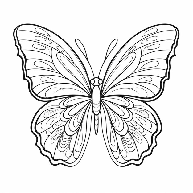 a black and white butterfly with a large wing generative ai