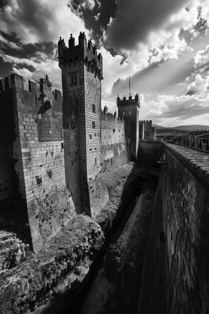 Photo black and white castle photo