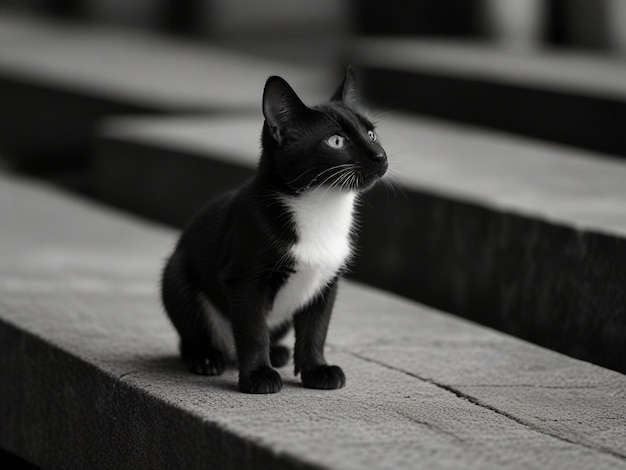 black and white cat