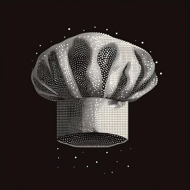 Photo black and white chefs hat illustration minimalist style