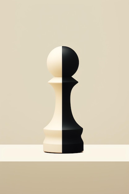 Photo a black and white chess piece