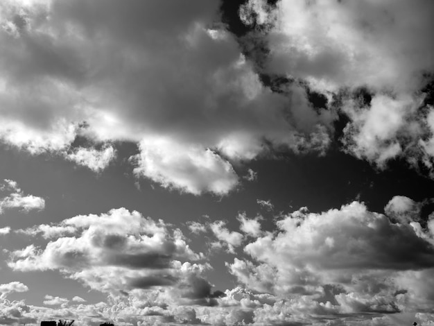 Black and white clouds in the sky background