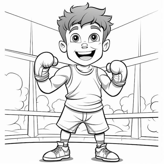 Photo black and white coloring page for kids cartoon style