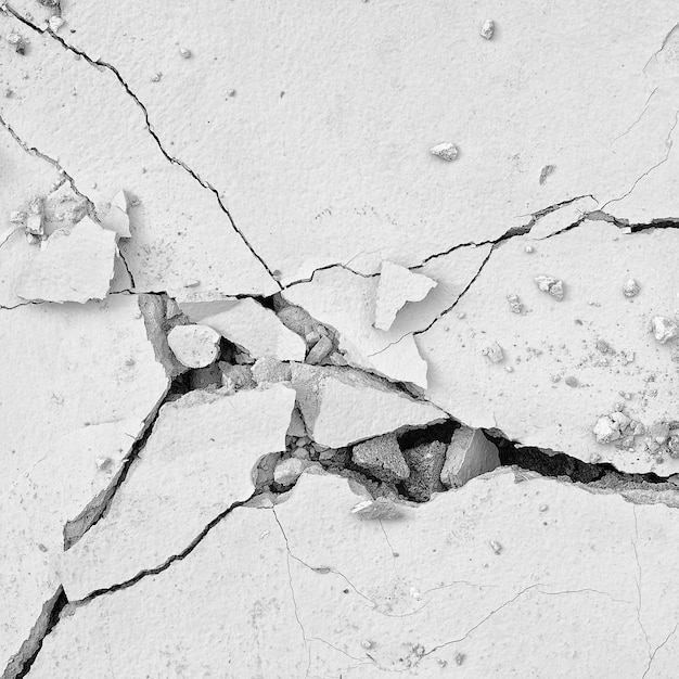 Black and white cracked floor texture background