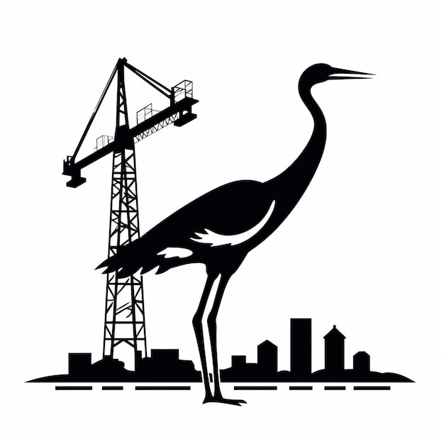 Photo black and white crane vector graphics for sale