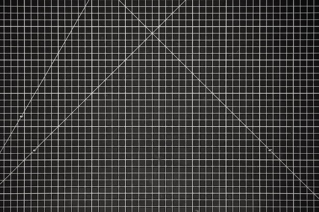 Photo black and white cutting mat with grid top view