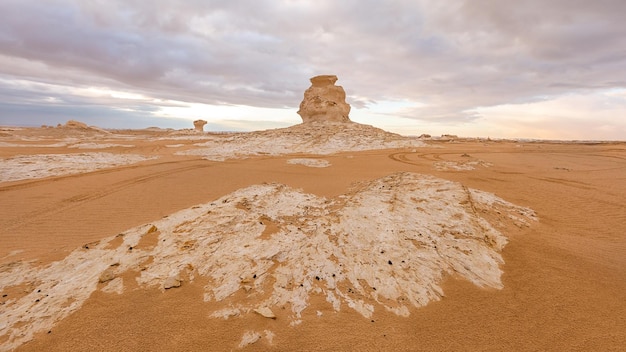 Black and white desert at sunset. Baharia. Egypt