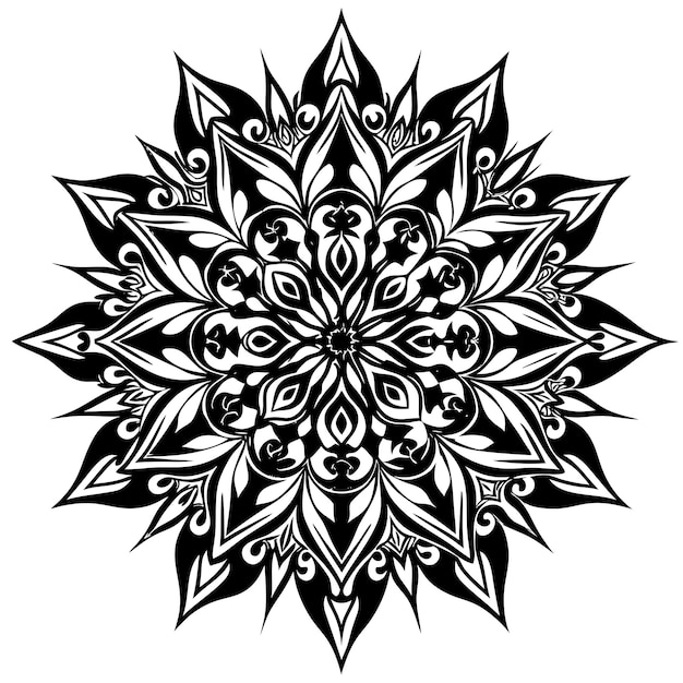 a black and white design that says  mandalas  on it