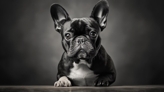 Black and white dog portrait