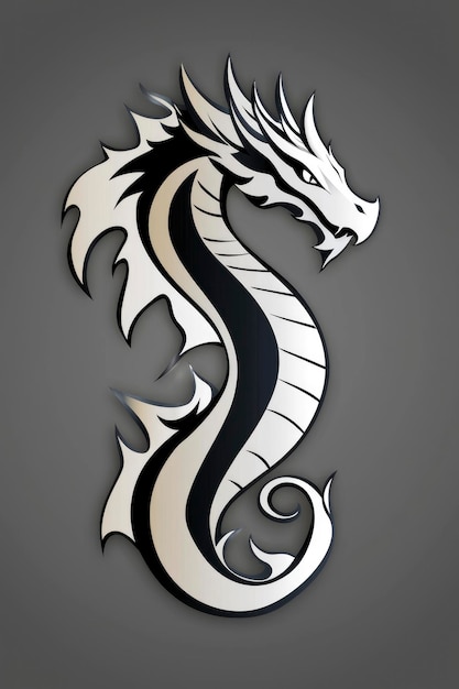 Black and White Dragon Tattoo Design