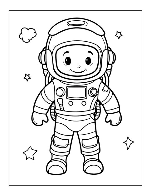 Photo a black and white drawing of an astronaut in a space suit