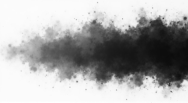 a black and white drawing of a black cloud of black ink