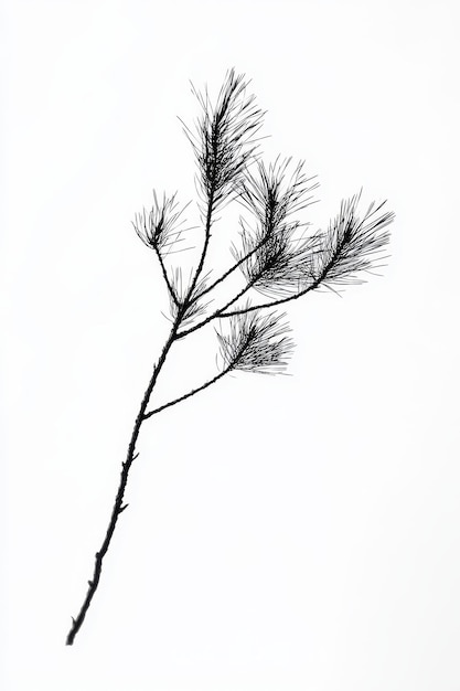 a black and white drawing of a branch with a branch that has a branch that says pine on it