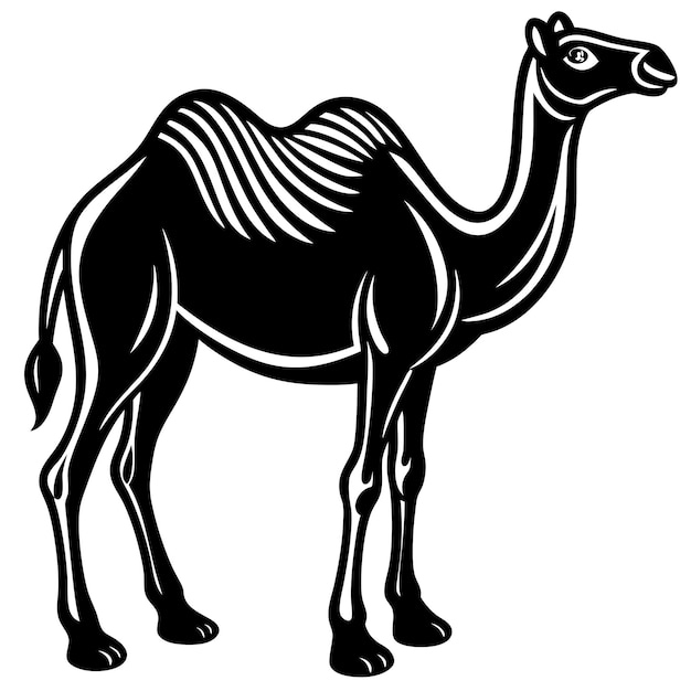 a black and white drawing of a camel with the words camels on it