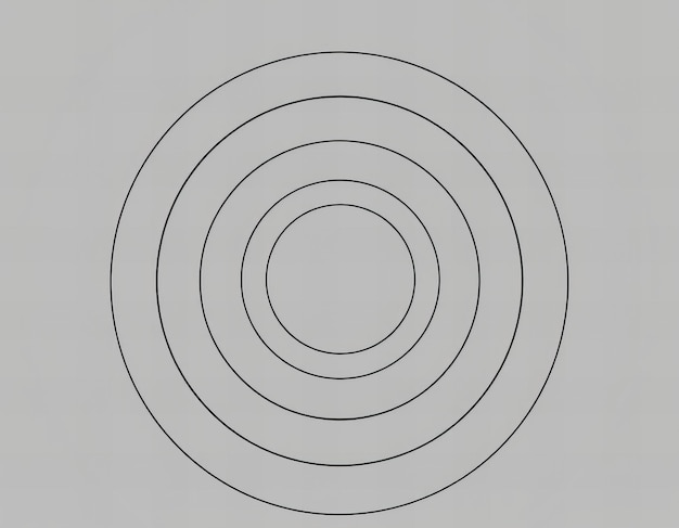 Photo a black and white drawing of a circle with a black circle in the middle