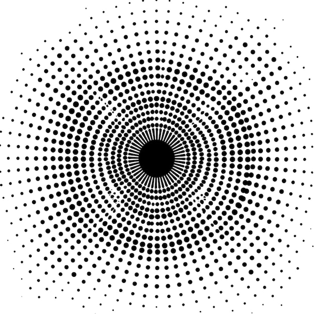 Photo a black and white drawing of a circle with a black circle in the middle