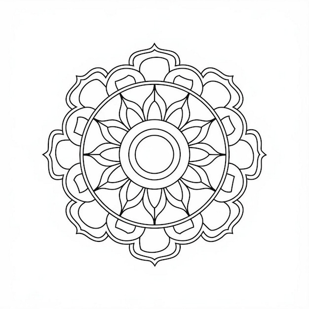 a black and white drawing of a circle with a circle in the middle