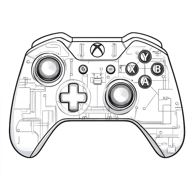 Photo a black and white drawing of a controller that says quot video game quot