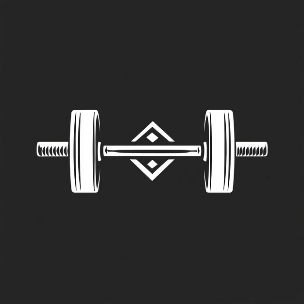 Photo a black and white drawing of a dumbbell with the words dumbbells on it