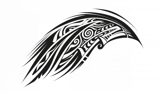 Photo a black and white drawing of a eagle with a pattern on it