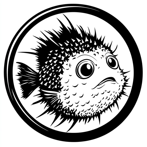 Photo a black and white drawing of a fish with a black background