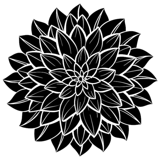 Photo a black and white drawing of a flower with a design that says  mandalas