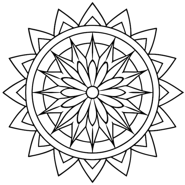 Photo a black and white drawing of a flower with a design that says  mandalas