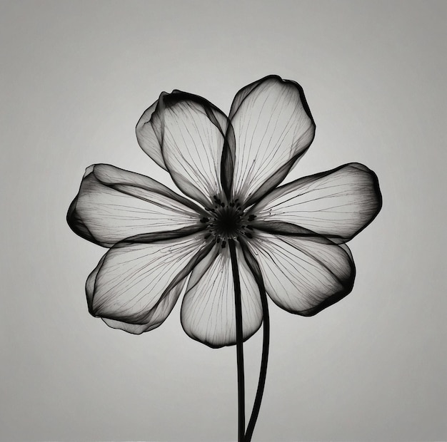 a black and white drawing of a flower with the word  b  on it