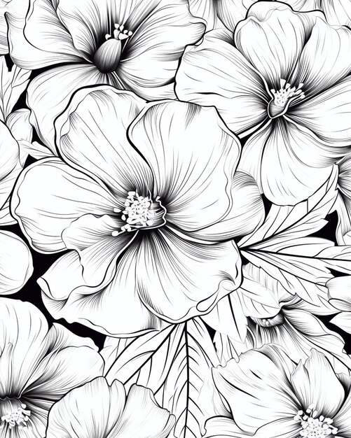 a black and white drawing of a flower with the word  flower  on it