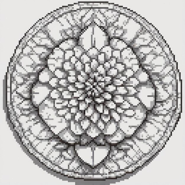 a black and white drawing of a flower with the word  h  on it